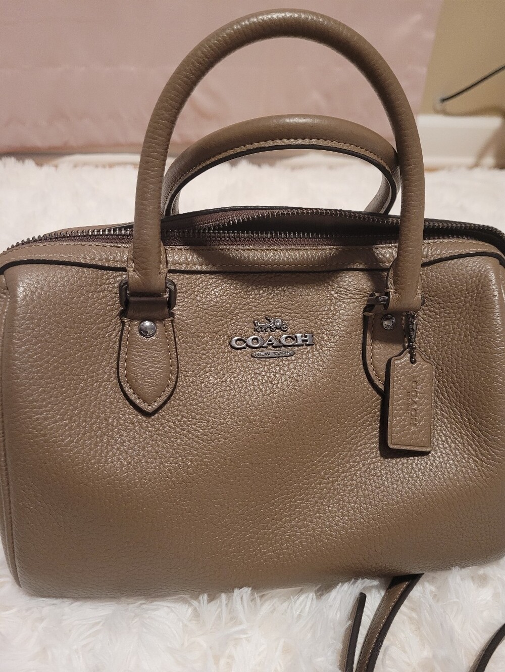 *Updated Pics* Coach Rowan Satchel Bag (Dark Stone) - Picture 5 of 10